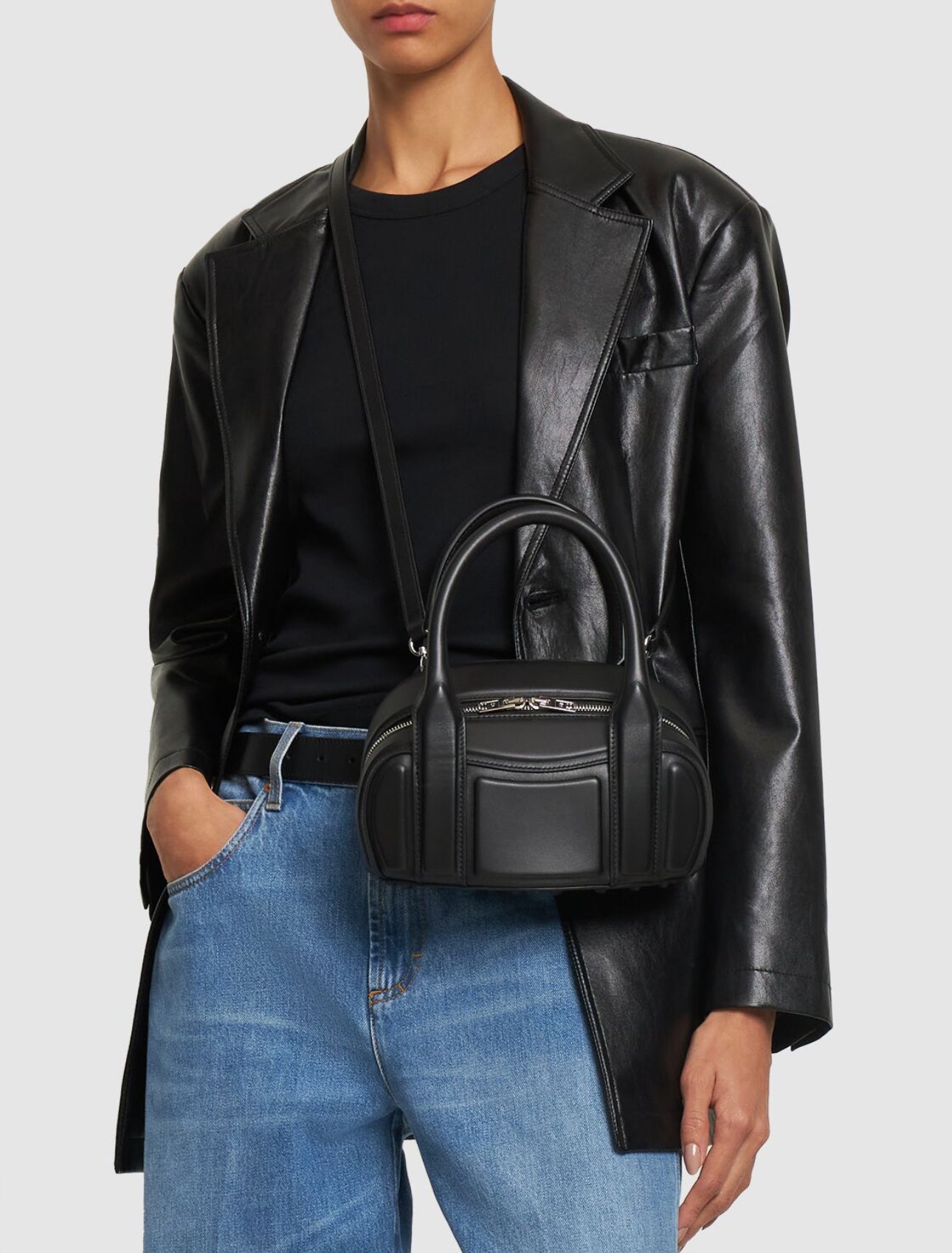 Alexander Wang Small Roc Leather Top Handle Bag