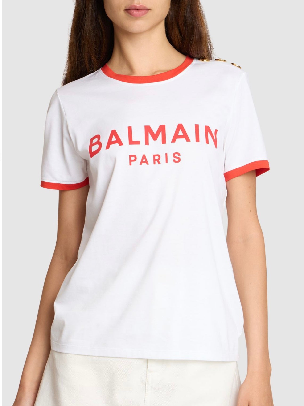 Balmain Logo Print Jersey T-Shirt