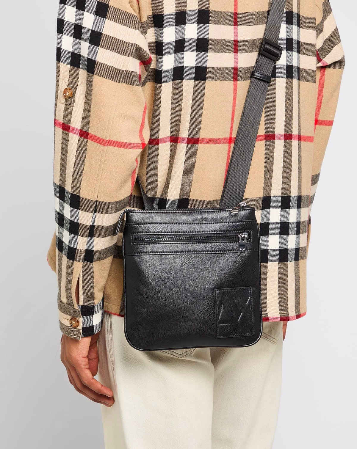 Armani Exchange Leather Shoulder Bag