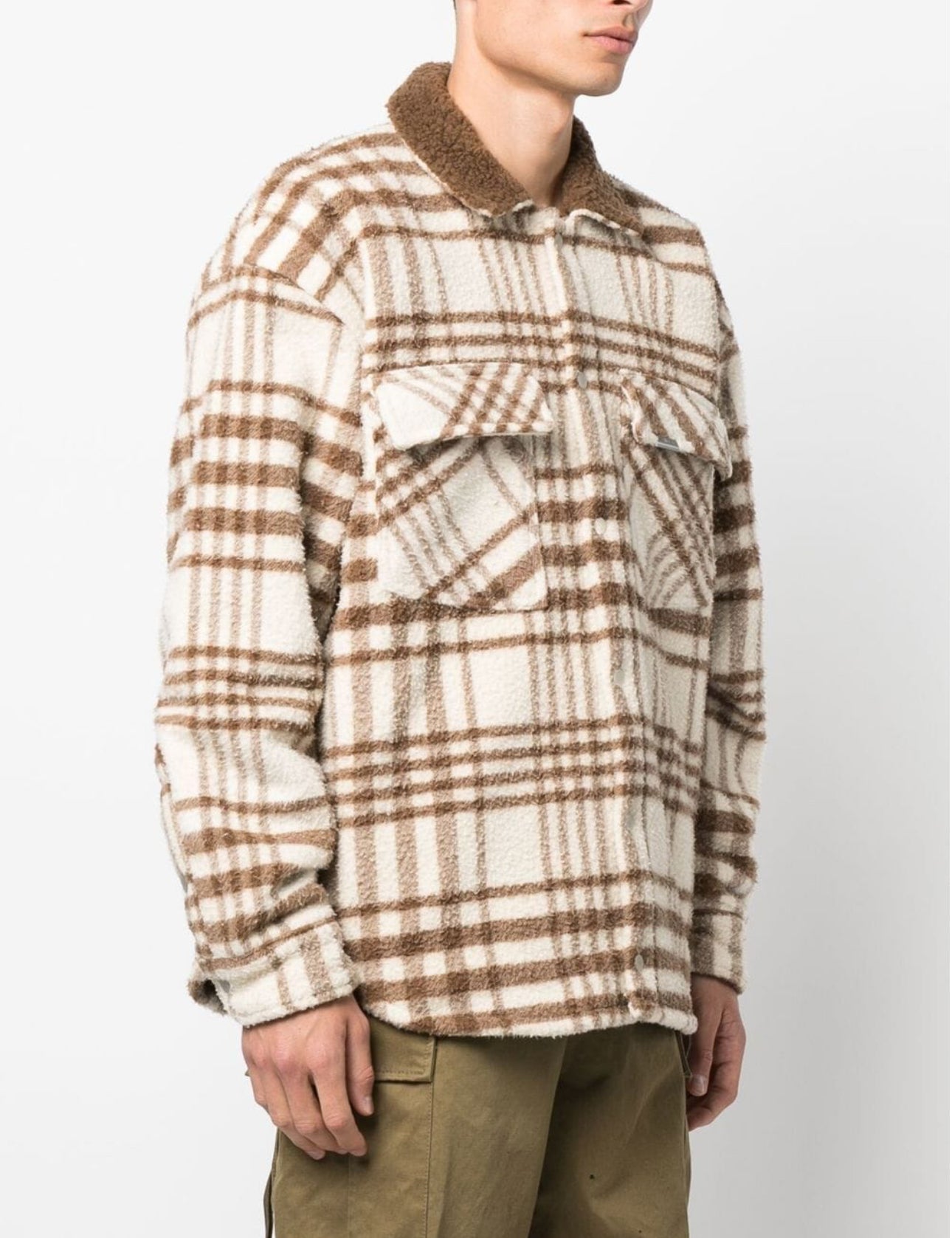 Represent Beige Check Pattern Jacket