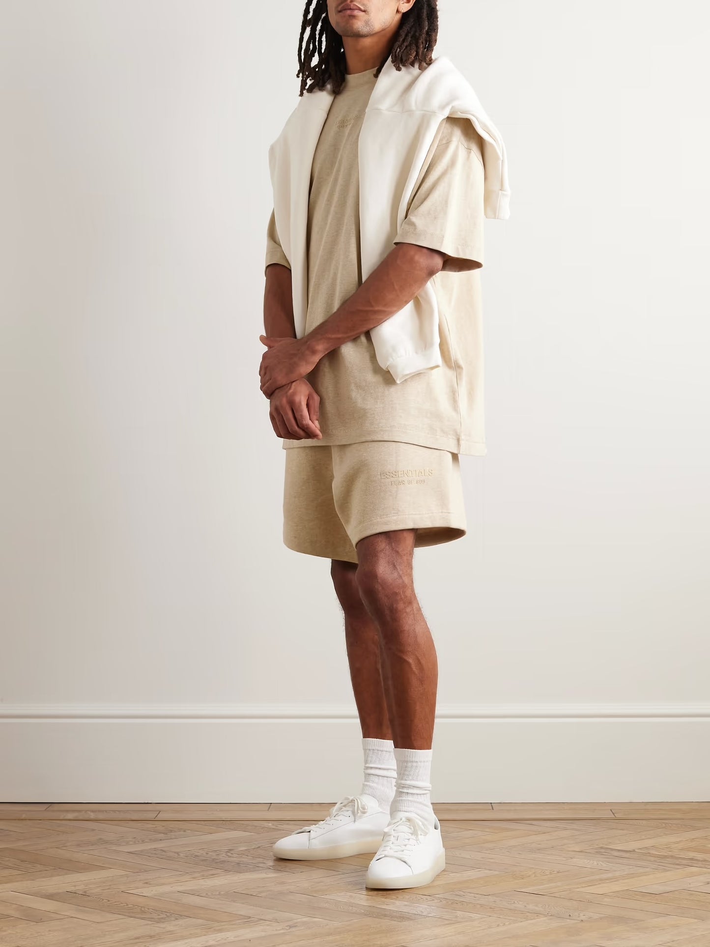 Fear Of God Essentials Beige Drawstring Shorts