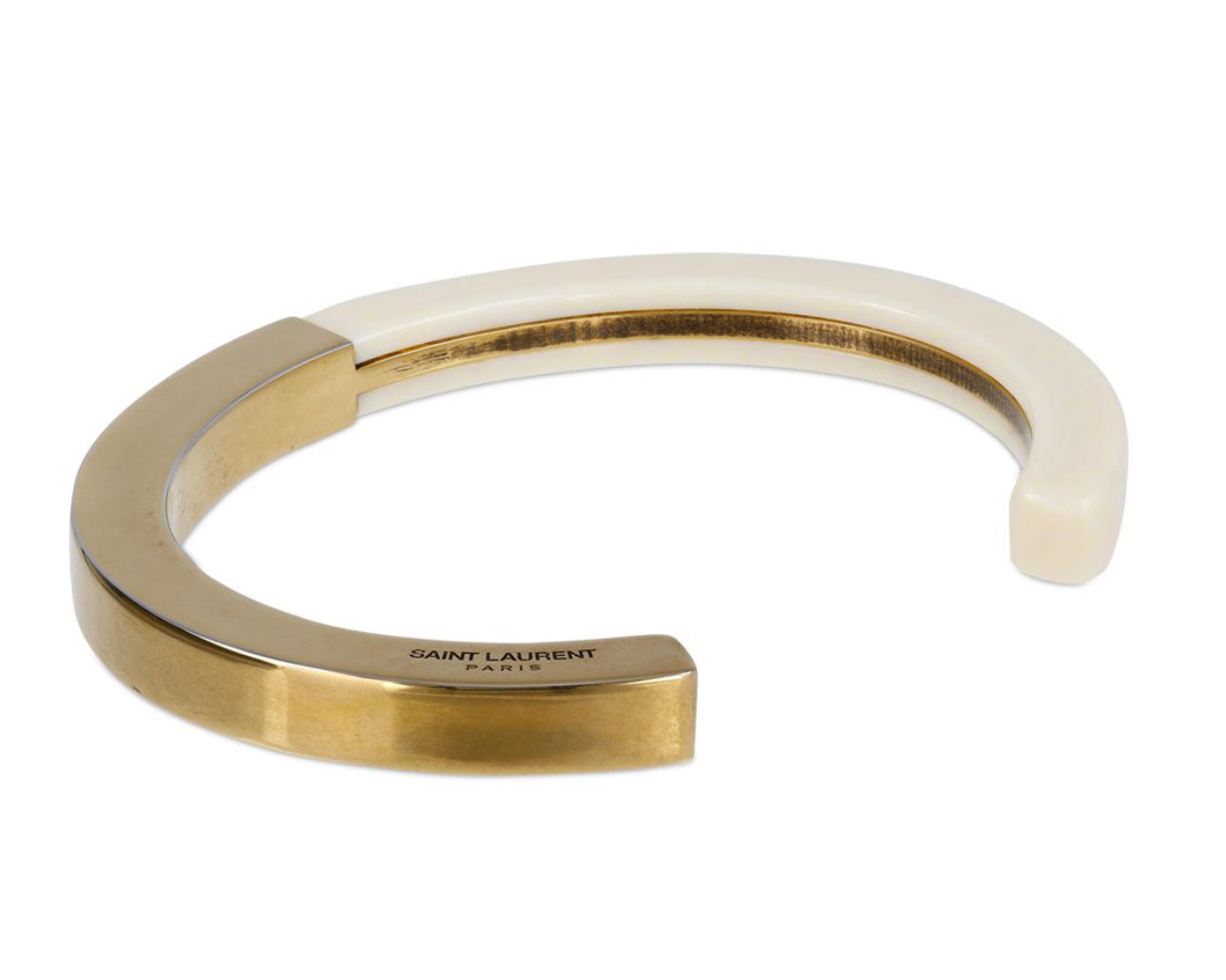 Saint Laurent Square Brass & Resin Bracelet