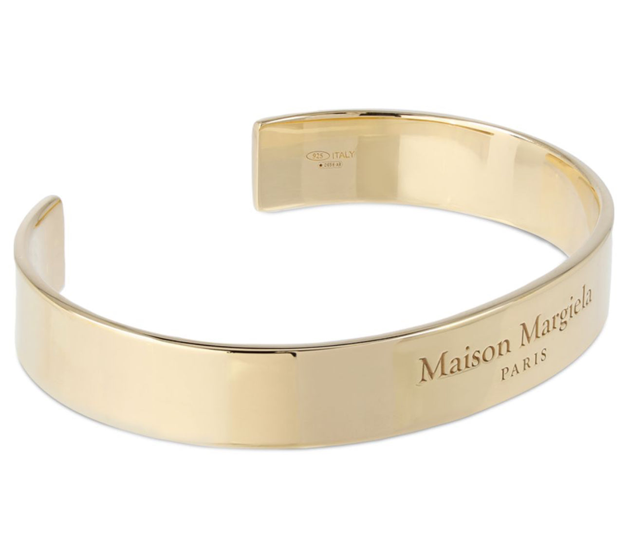 Maison Margiela Logo Engraved Thick Cuff Bracelet