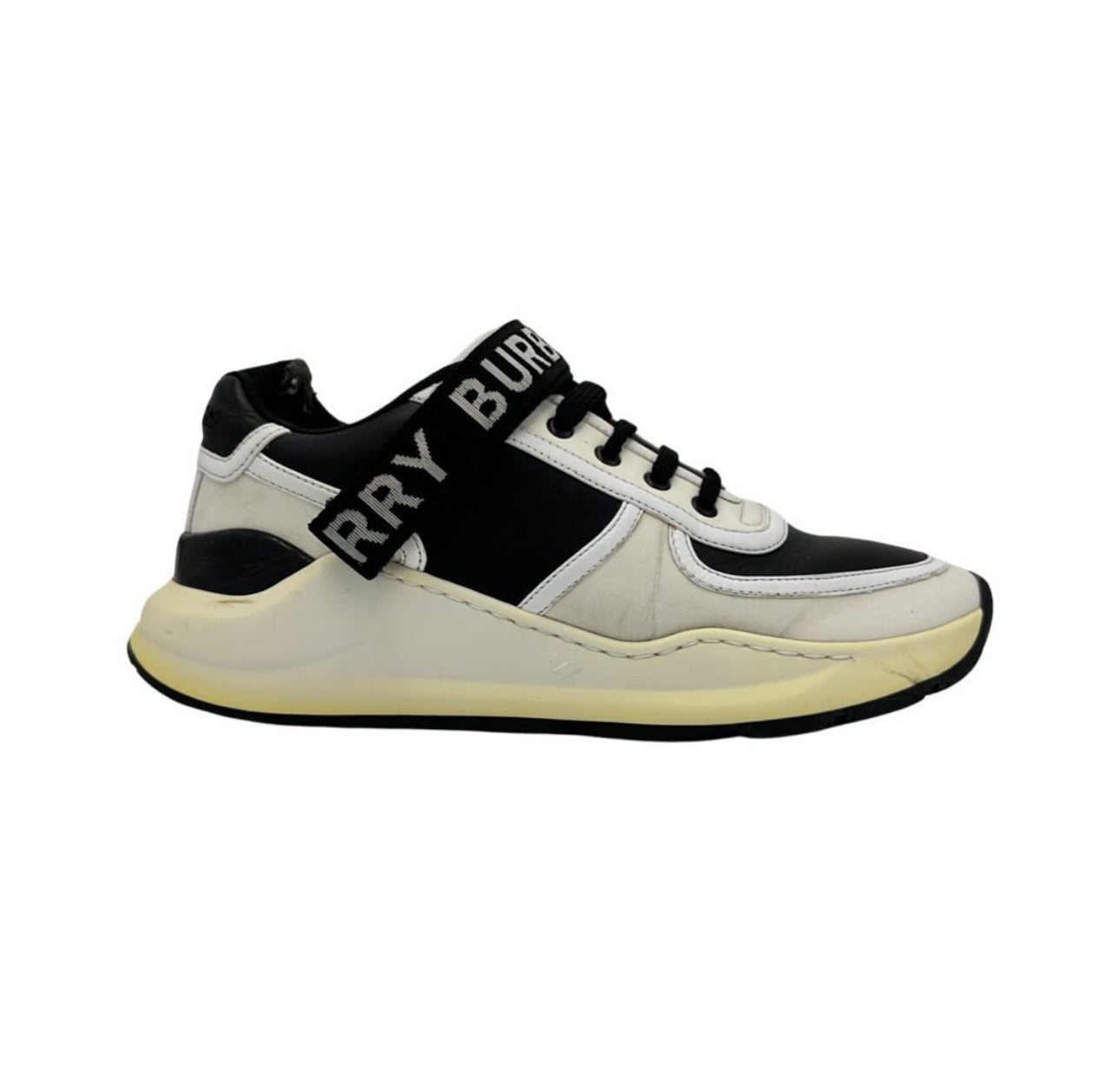 Burberry Logo Detail Leather & Nylon Sneakers