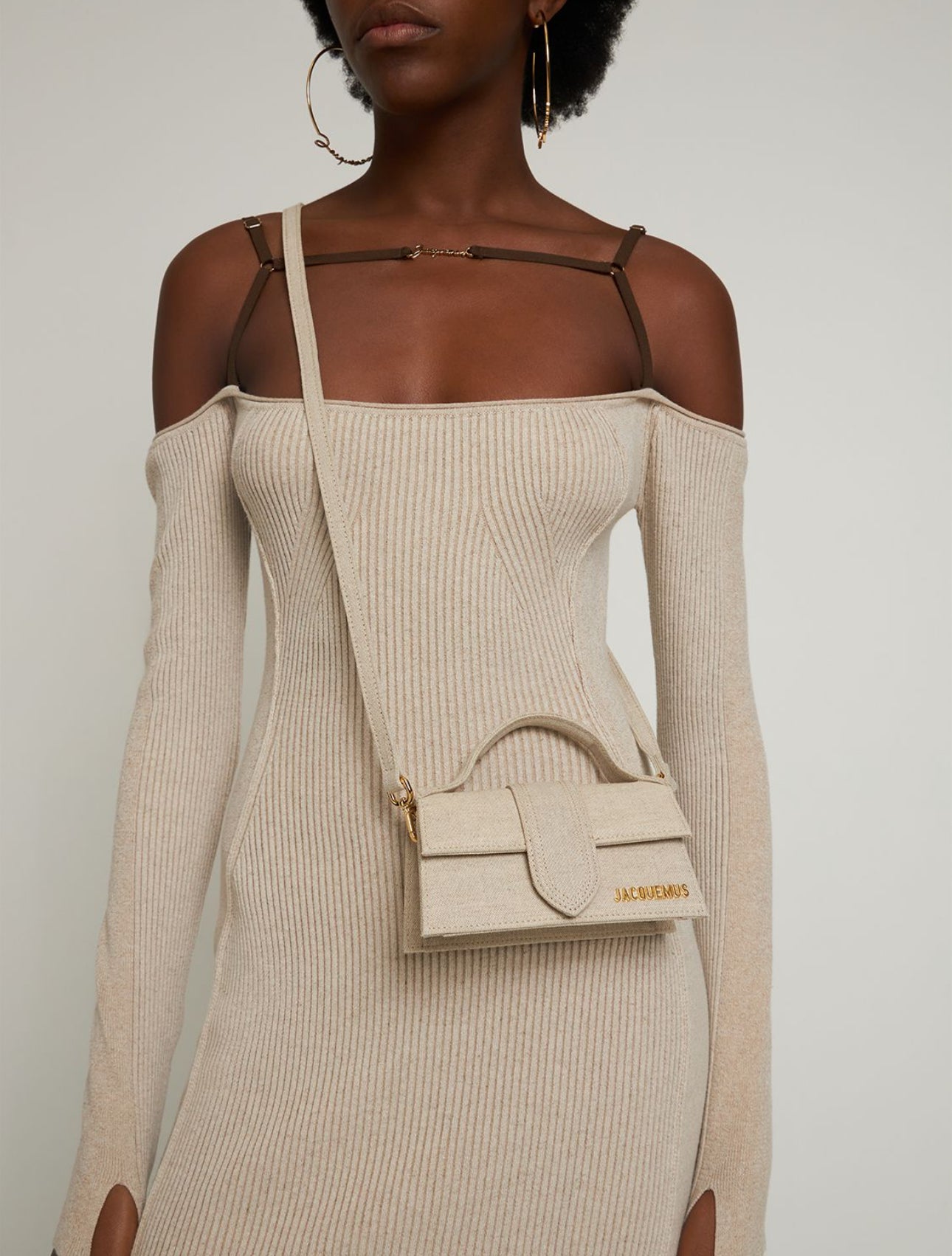 Jacquemus Le Bambino Cotton & Linen Top Handle Bag