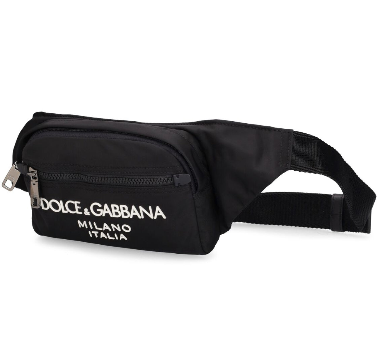 Dolce & Gabbana Rubberized Logo Nylon Belt Bag