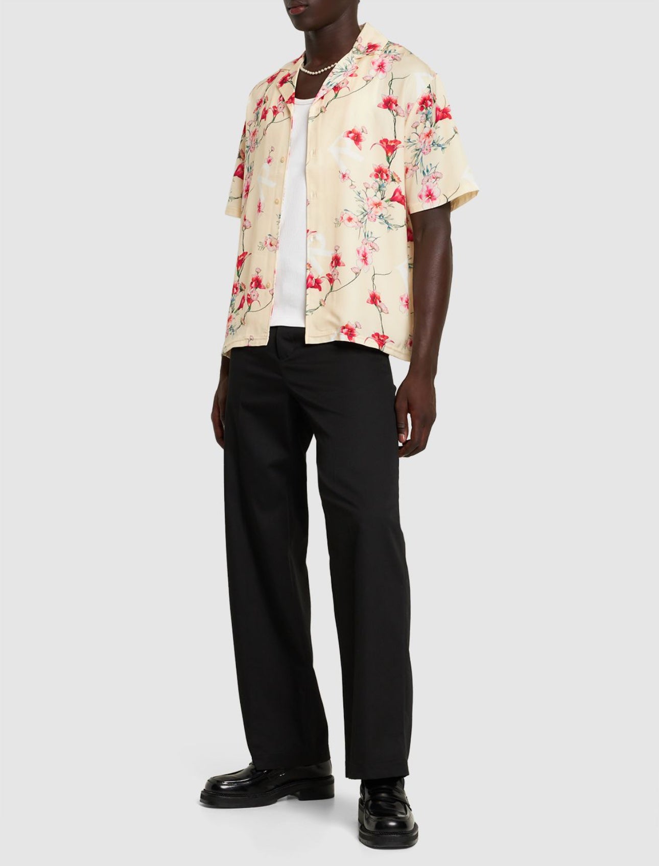 Represent Floral Printed Logo Short Sleeve Shirt