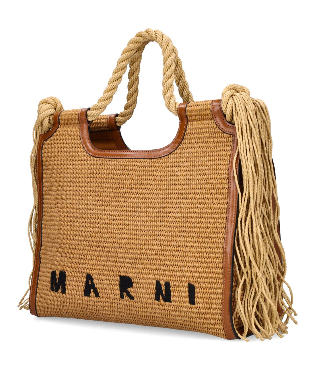 Marni Marcel Woven Cotton Blend Tote Bag