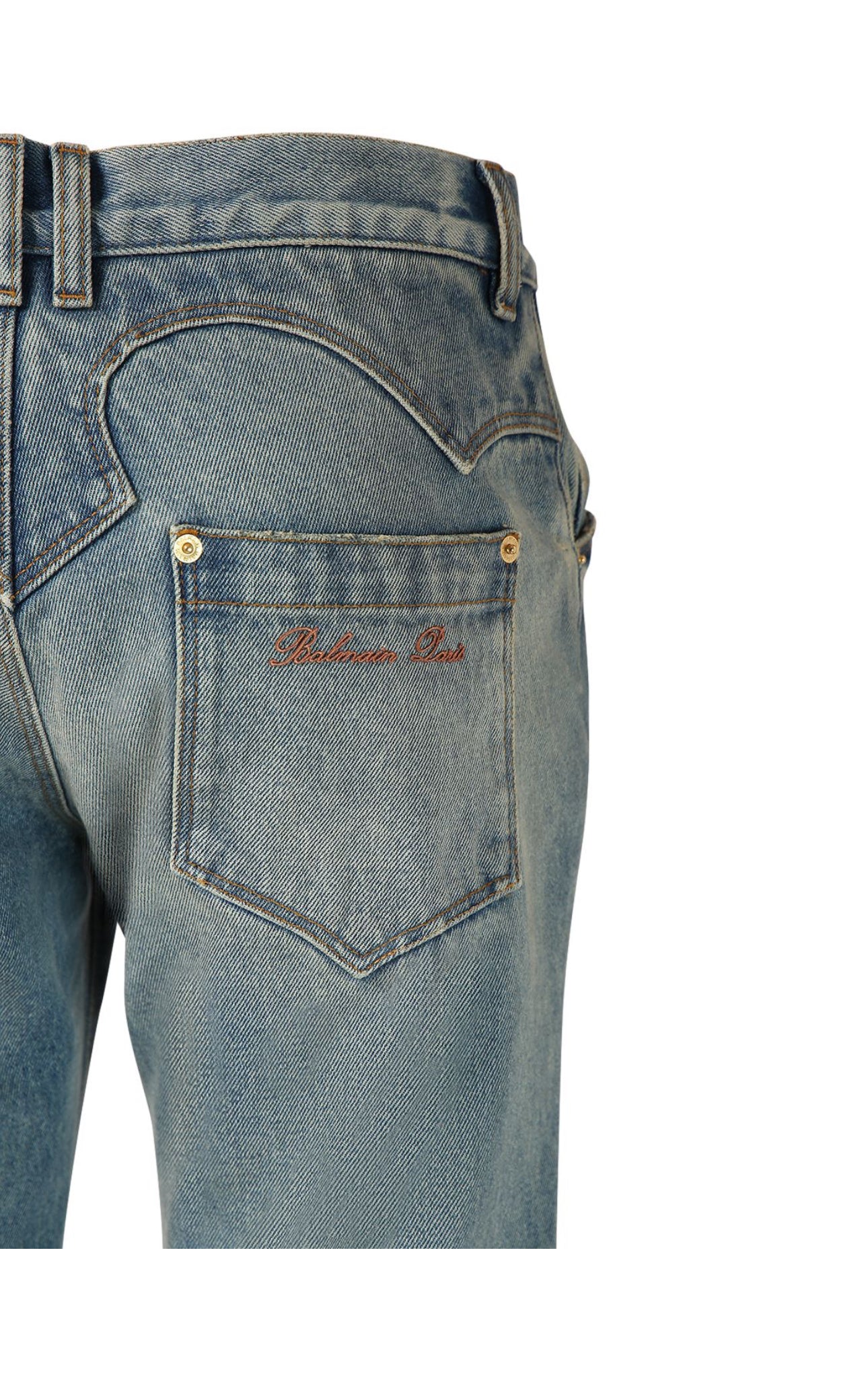 Balmain Western Crop Flared Denim Jeans