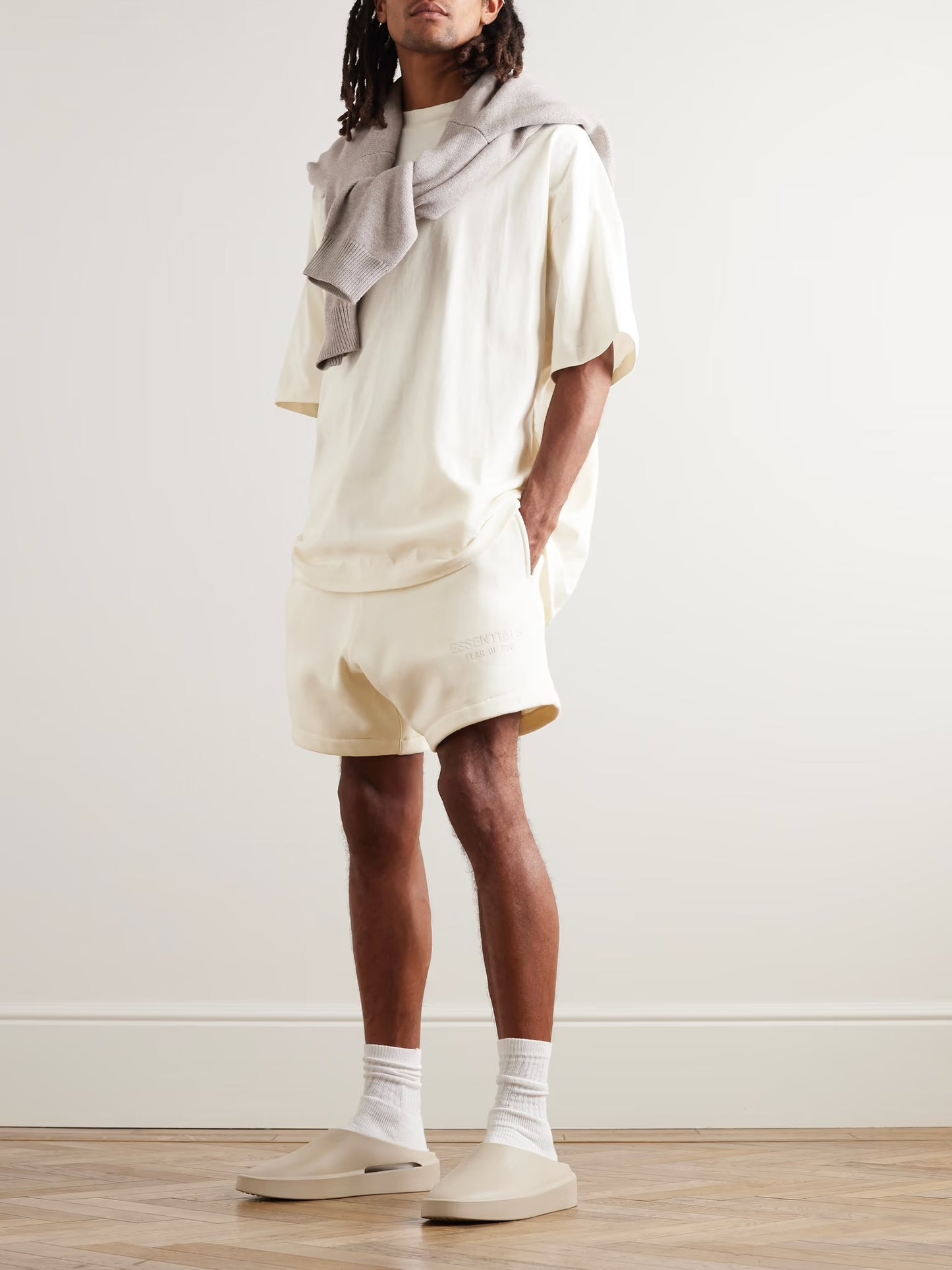 Fear Of God Essentials Off-White Drawstring Shorts