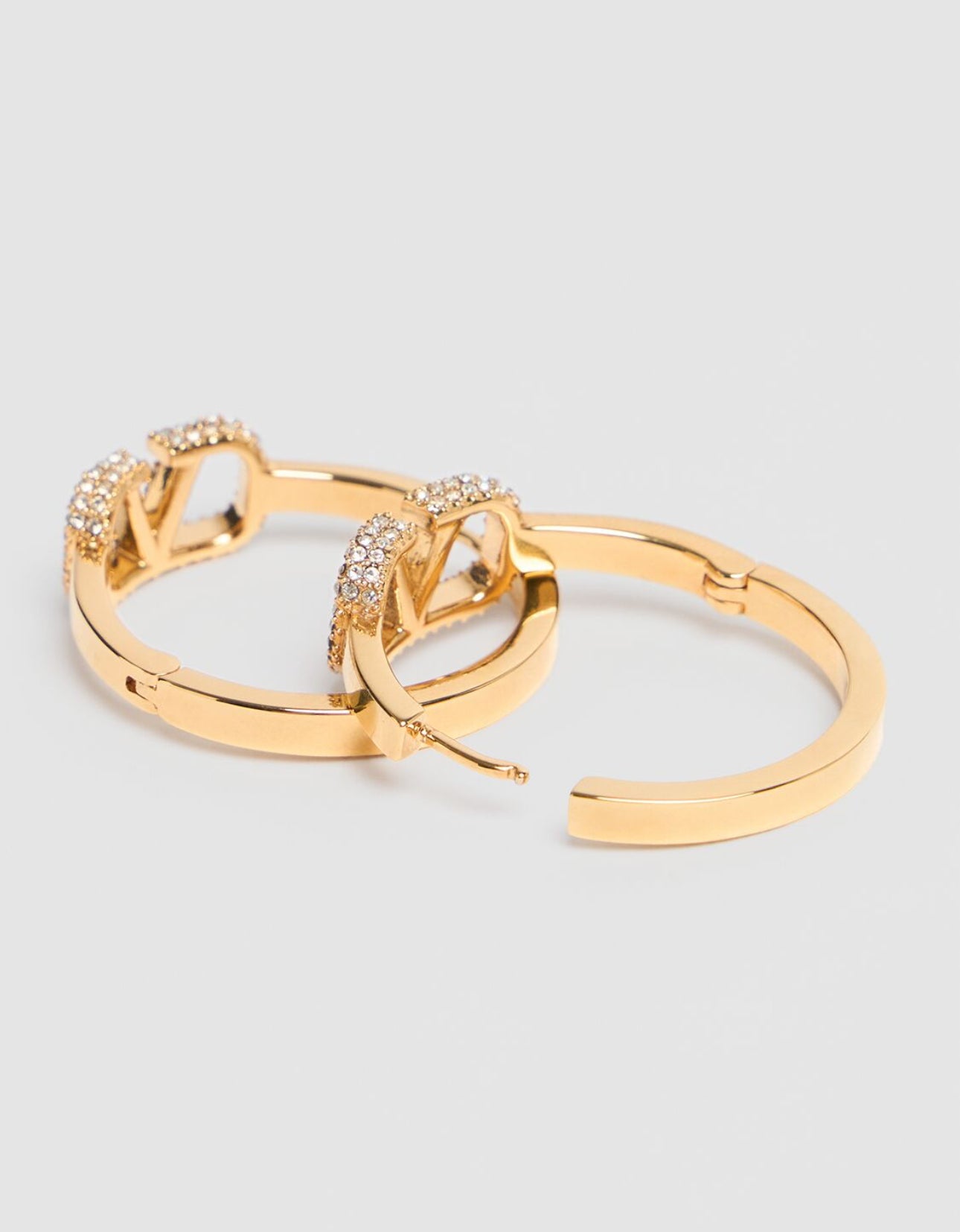 Valentino Garavani V Logo Signature Strass Hoop Earrings