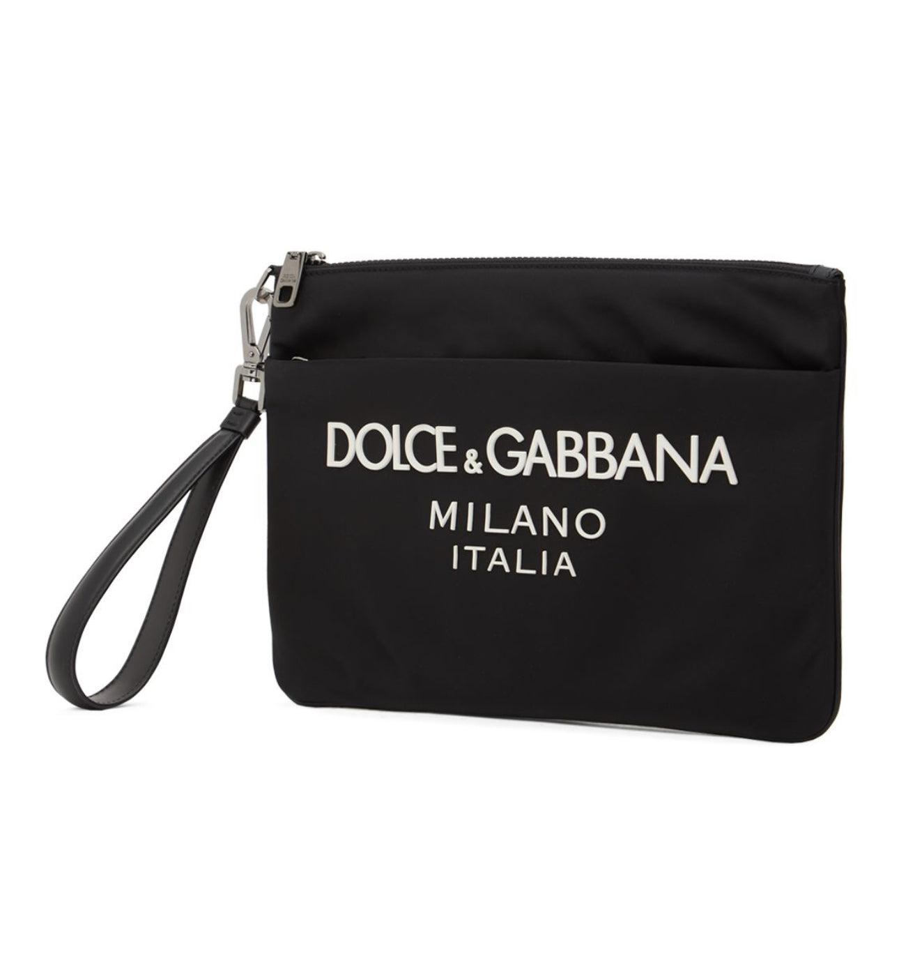 Dolce & Gabbana Rubberized Logo Nylon Pouch