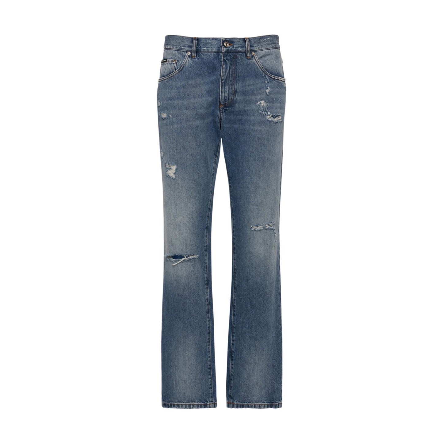 Dolce & Gabbana Distressed Denim Five Pocket Jeans