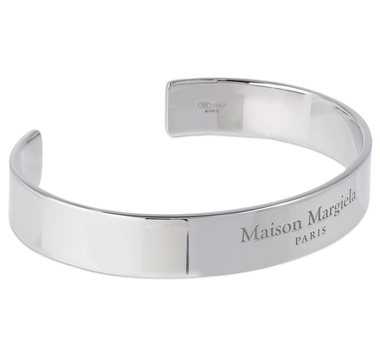 Maison Margiela Logo Engraved Thick Cuff Bracelet