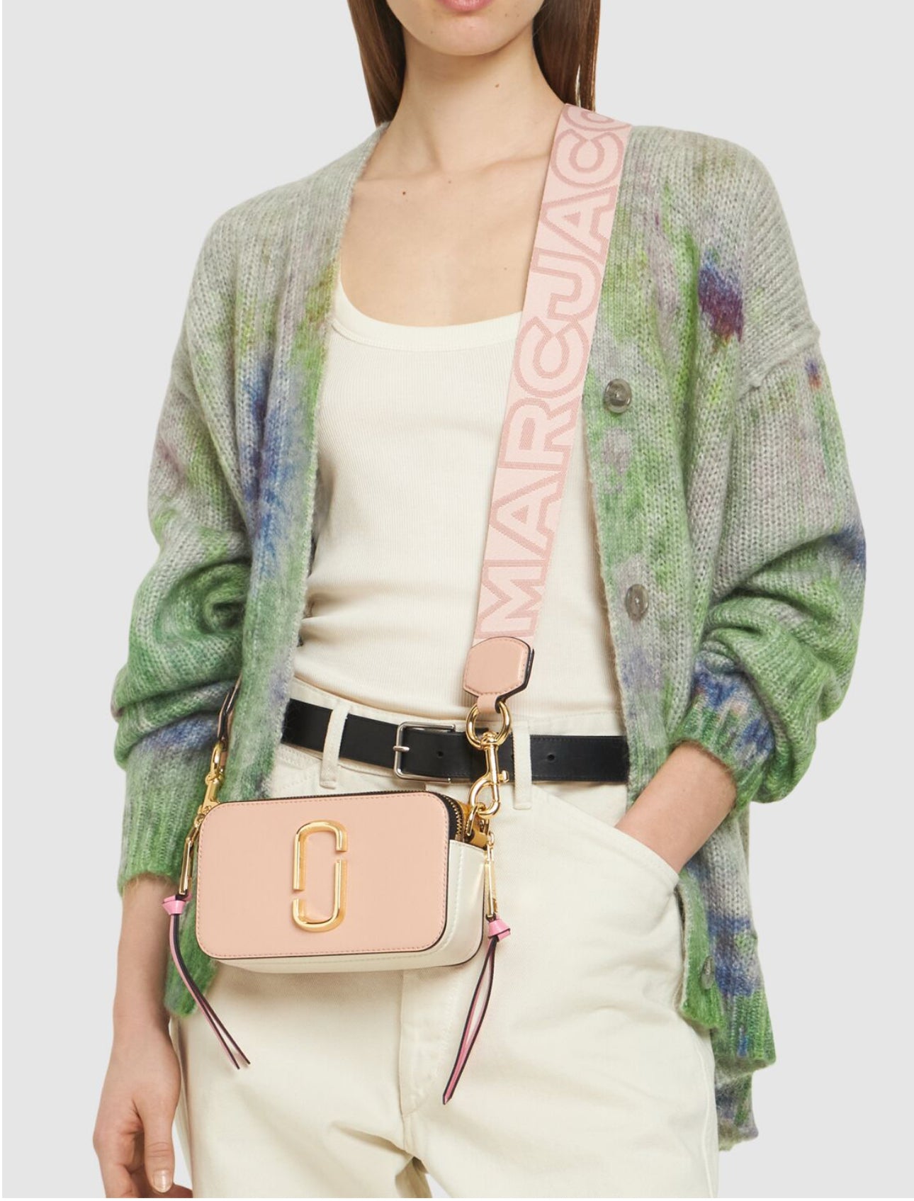 Marc Jacobs The Snapshot Leather Shoulder Bag Rose Multi