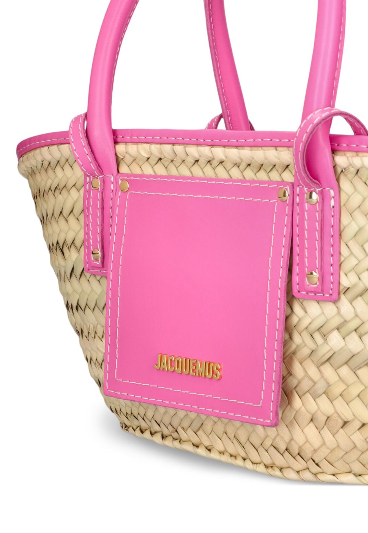 Jacquemus Le Petit Panier Soli Raffia Leather Bag