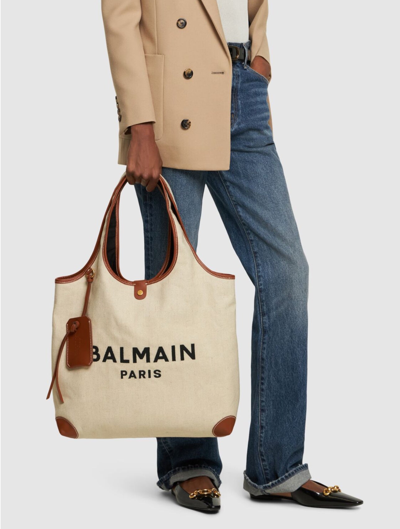 Balmain
B-Army Canvas Logo Tote Bag