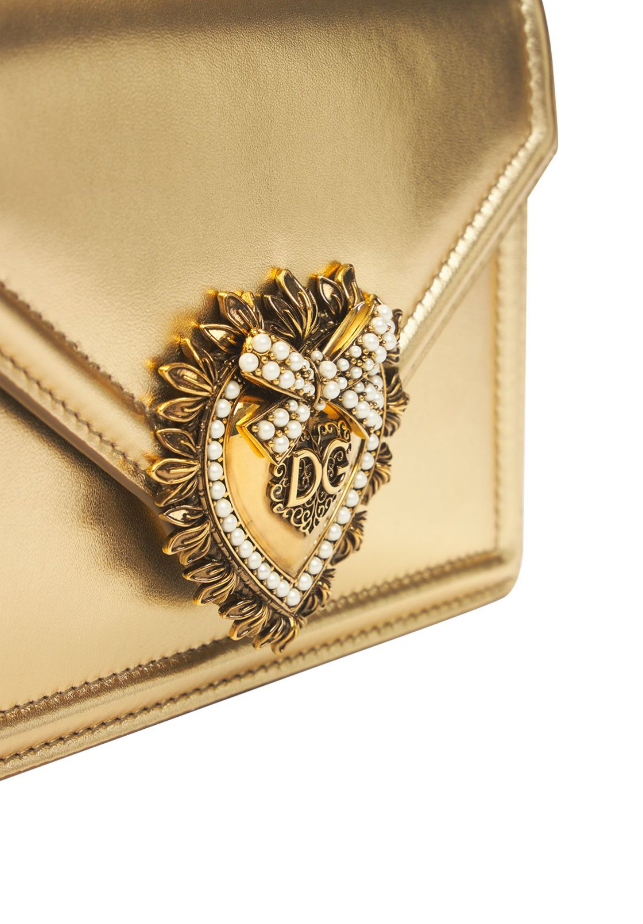 Dolce&Gabbana Mini Devotion Laminated Leather Bag