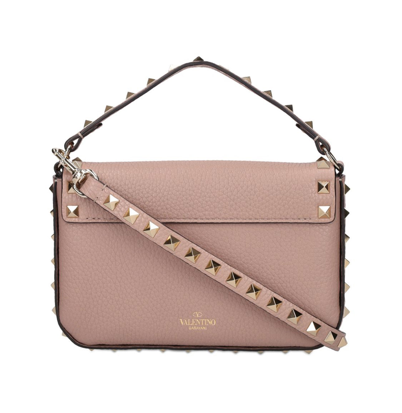 Valentino Garavani Small Rockstud Leather Top Handle Bag