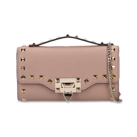 Valentino Garavani Rockstud Grained Leather Shoulder Bag