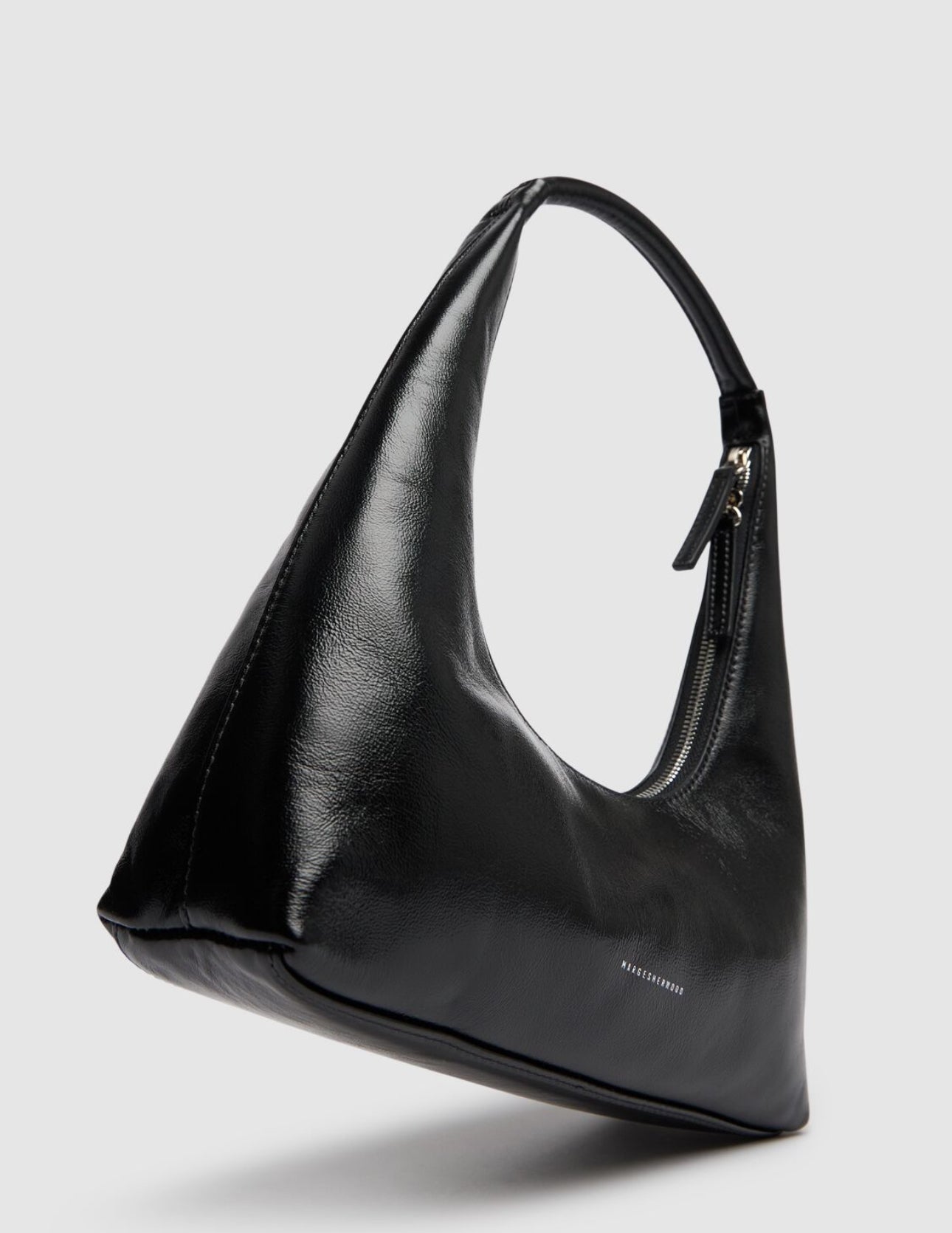 Marge Sherwood Hobo Glossy Leather Shoulder Bag