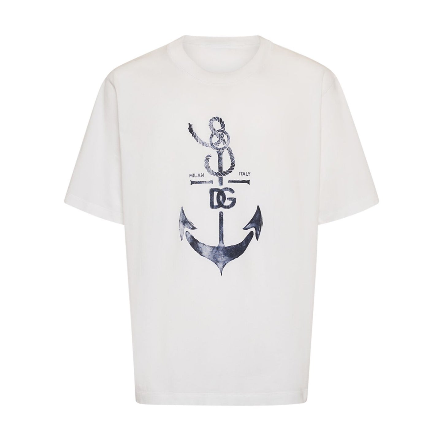 Dolce & Gabbana Anchor Printed Cotton Jersey T-shirt