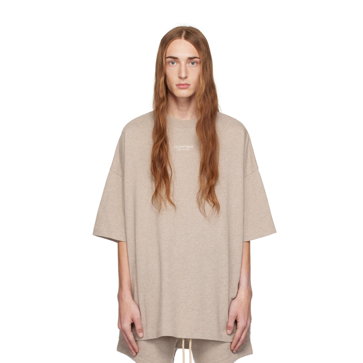 Fear Of God Essentials Beige Crewneck T-shirt