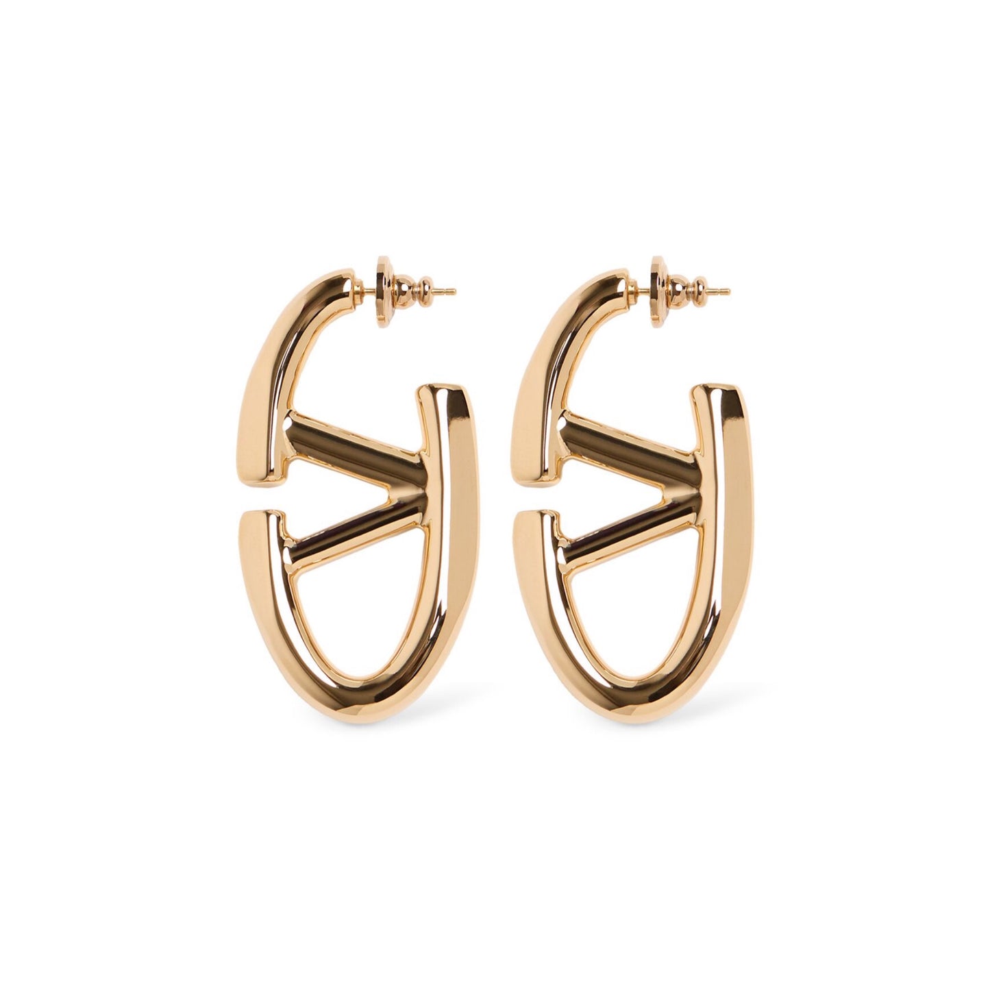 Valentino Garavani 50mm V Logo Moon Earrings