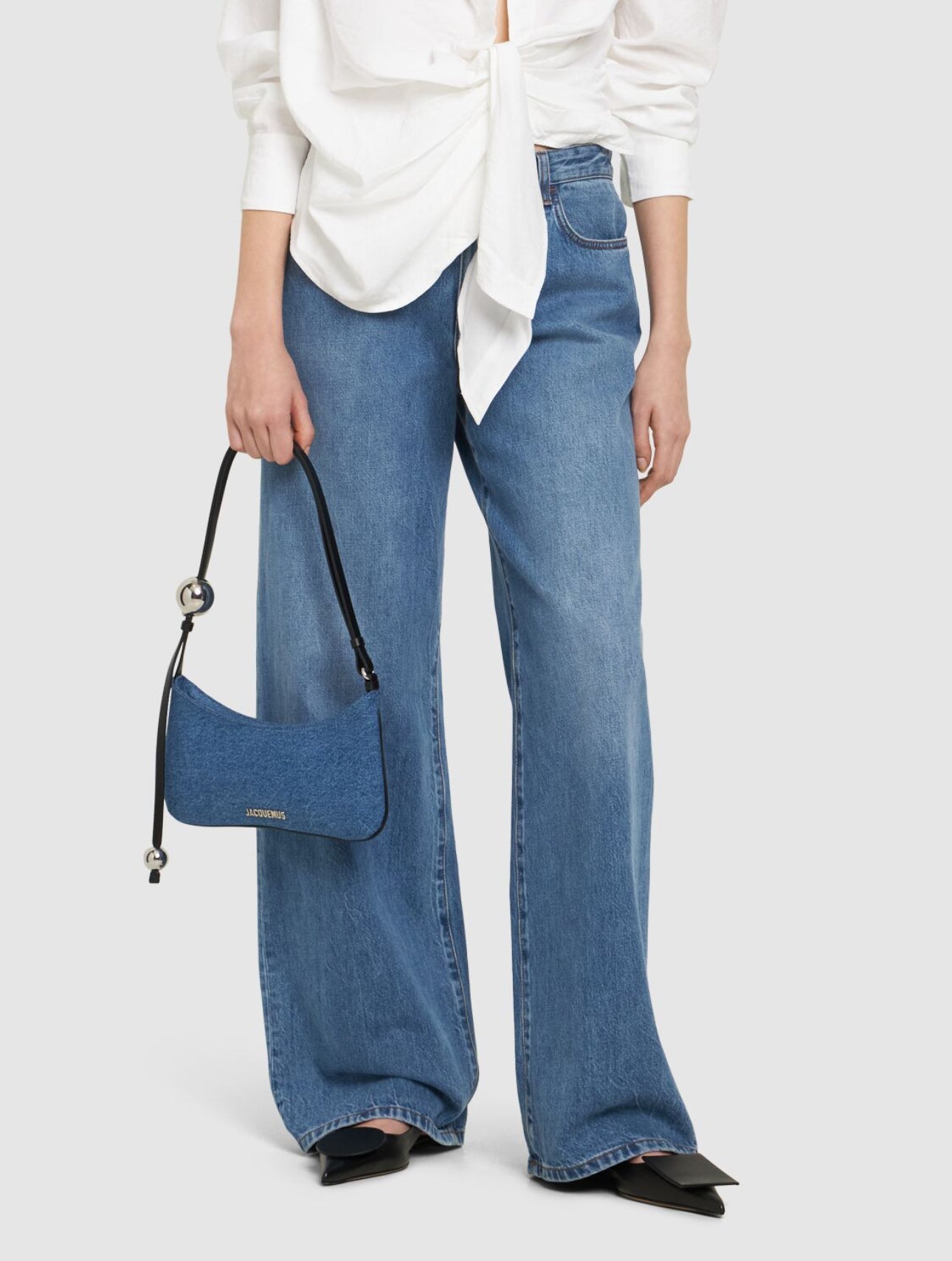 Jacquemus Le Bisou Perle Denim Shoulder Bag