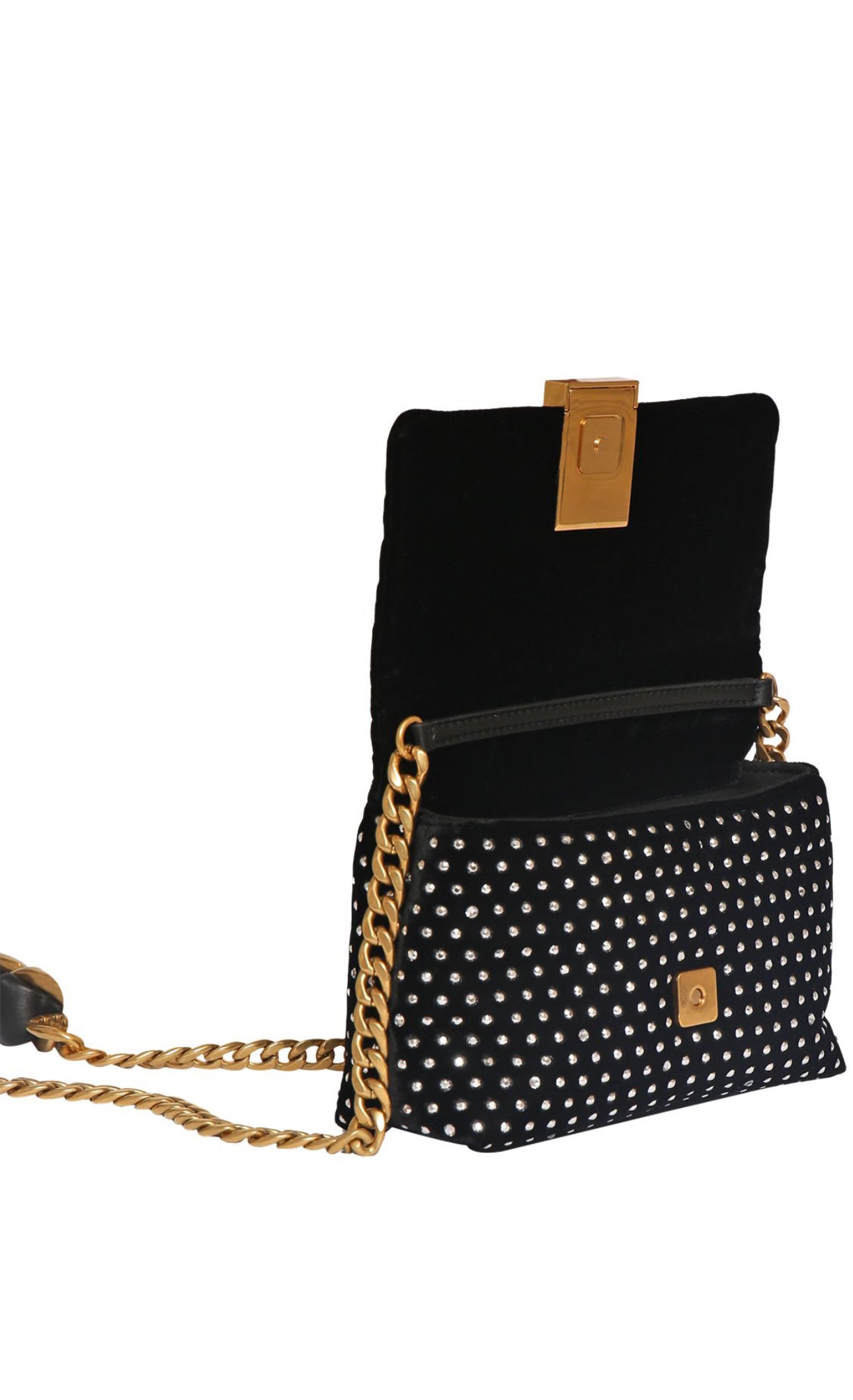 Balmain Mini 1945 Embellished Velvet Bag