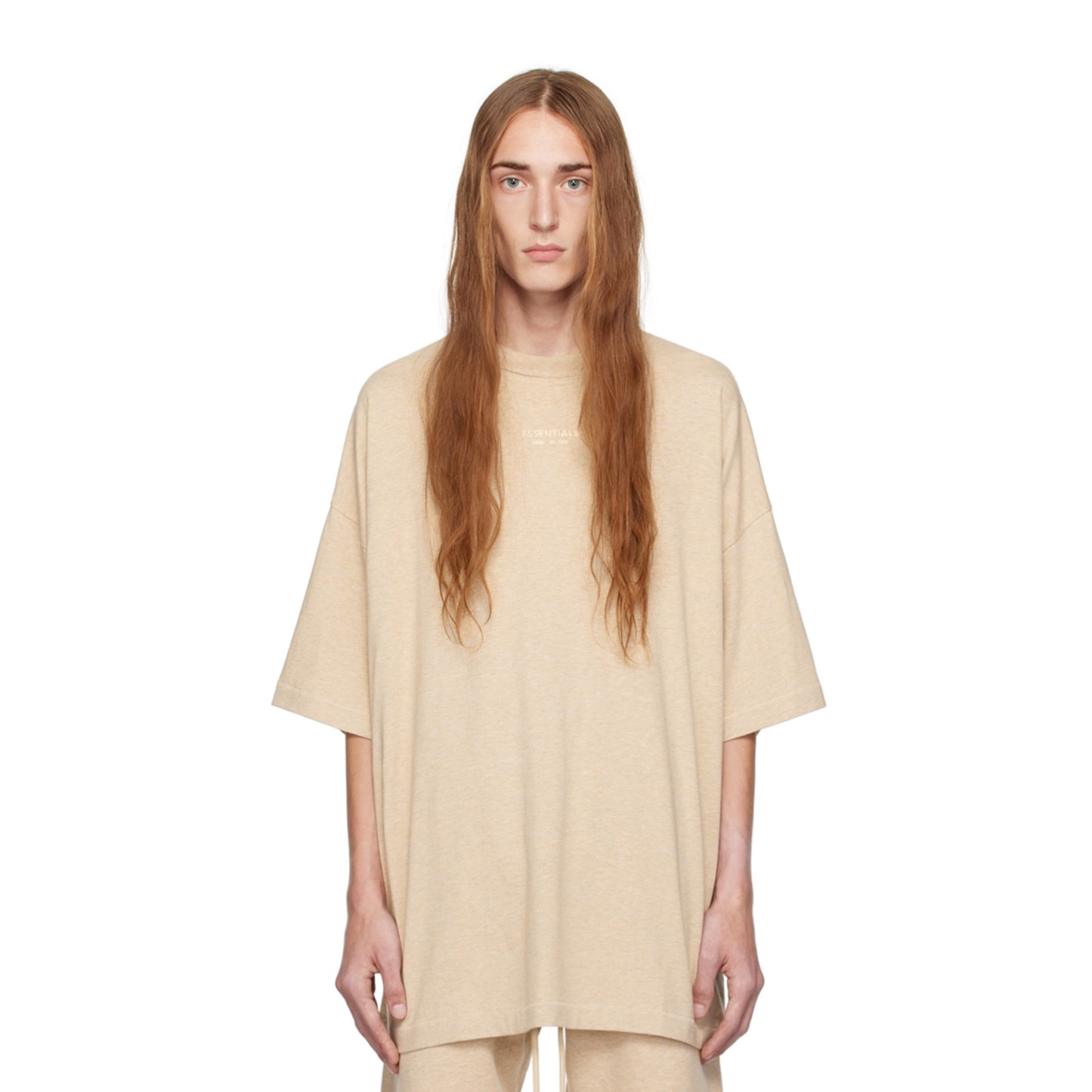 Fear Of God Essentials Beige Crewneck T-shirt