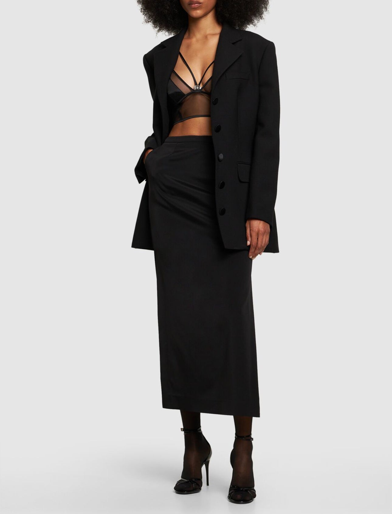 Dolce&Gabbana Stretch Cady Pencil Midi Skirt