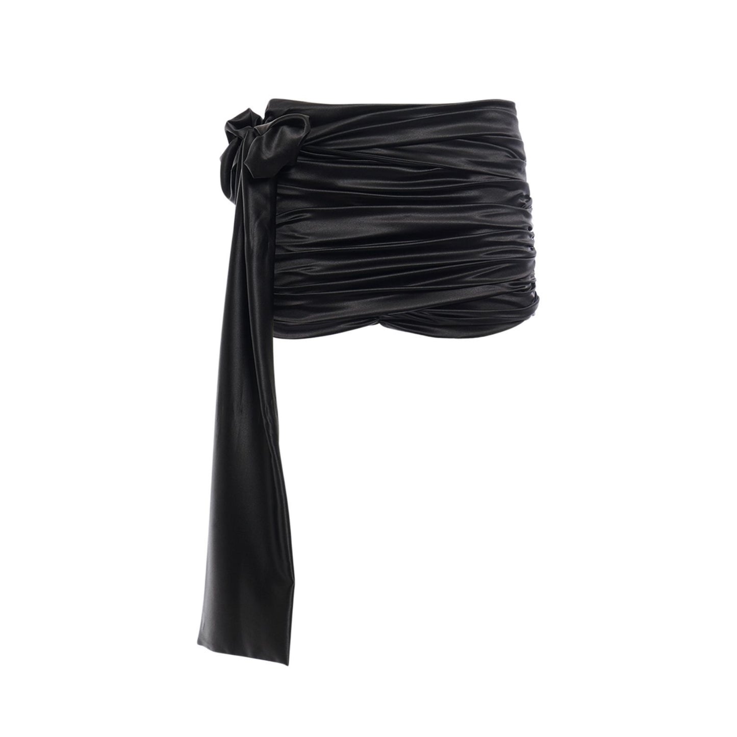 Dolce&Gabbana Stretch Silk Satin Ruched Mini Skirt