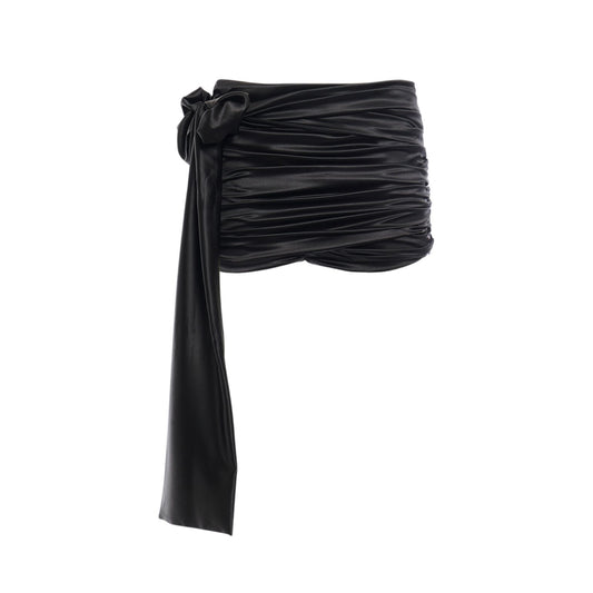 Dolce&Gabbana Stretch Silk Satin Ruched Mini Skirt