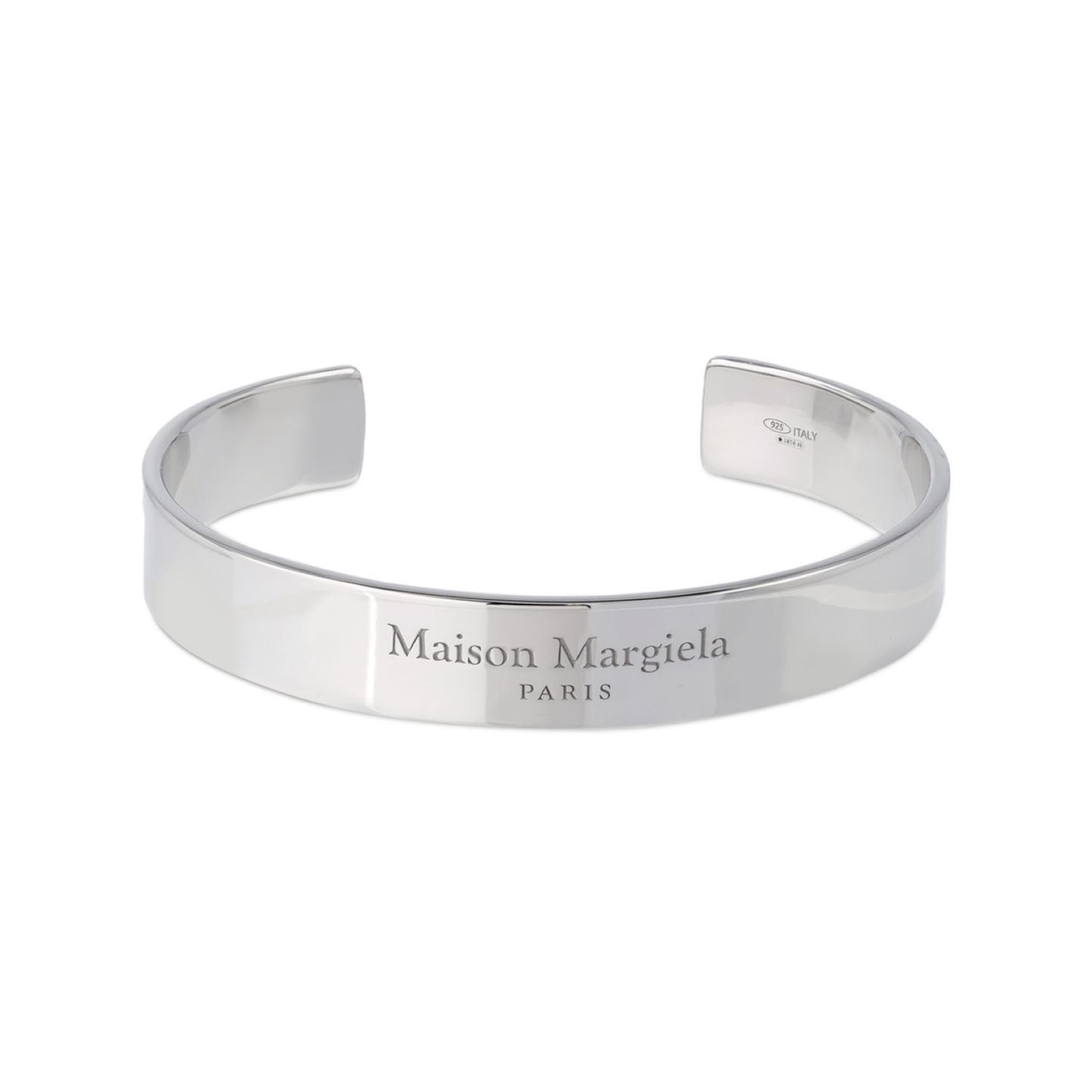 Maison Margiela Logo Engraved Thick Cuff Bracelet