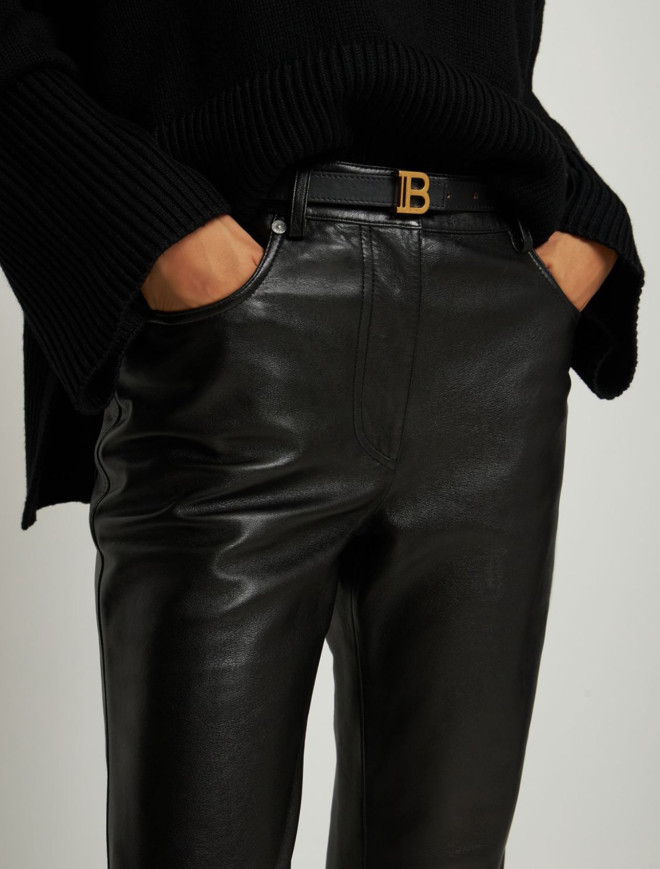 Balmain 2cm Leather B-Belt