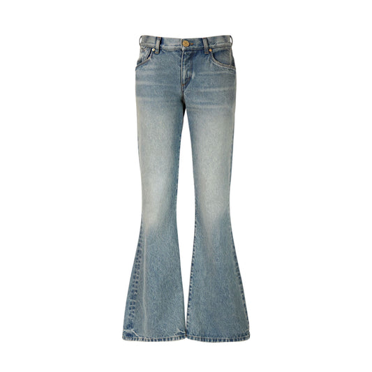 Balmain Western Crop Flared Denim Jeans