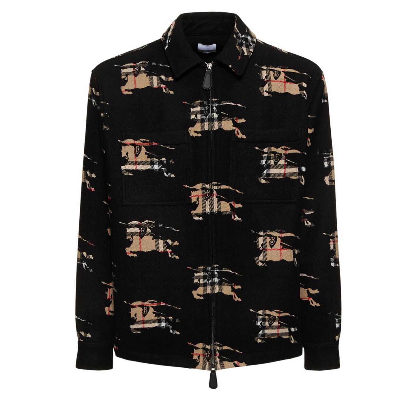 Burberry Paterson Logo Printed Wool Shirt/ Jacket