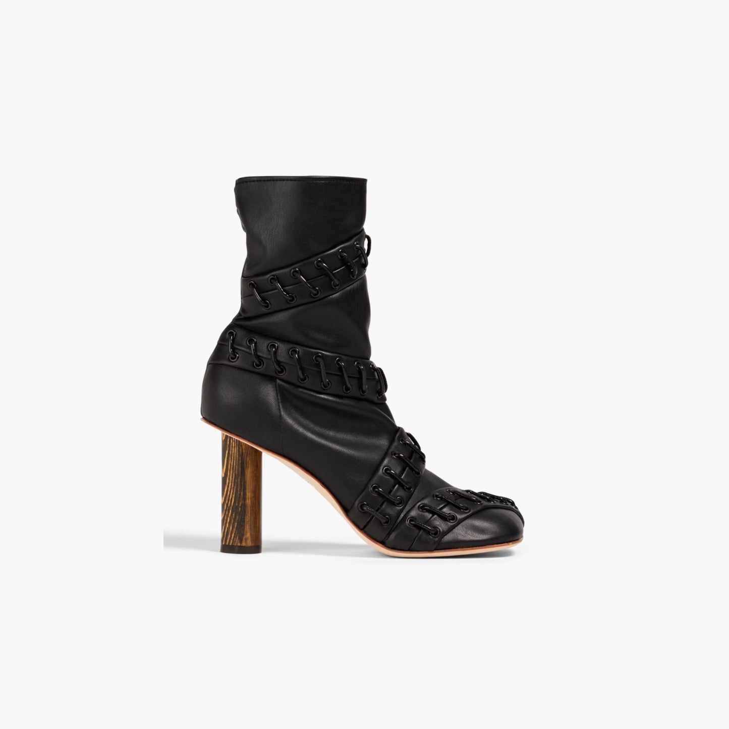 A.W.A.K.E MODE Greta Lace-up Faux Leather Ankle Boots