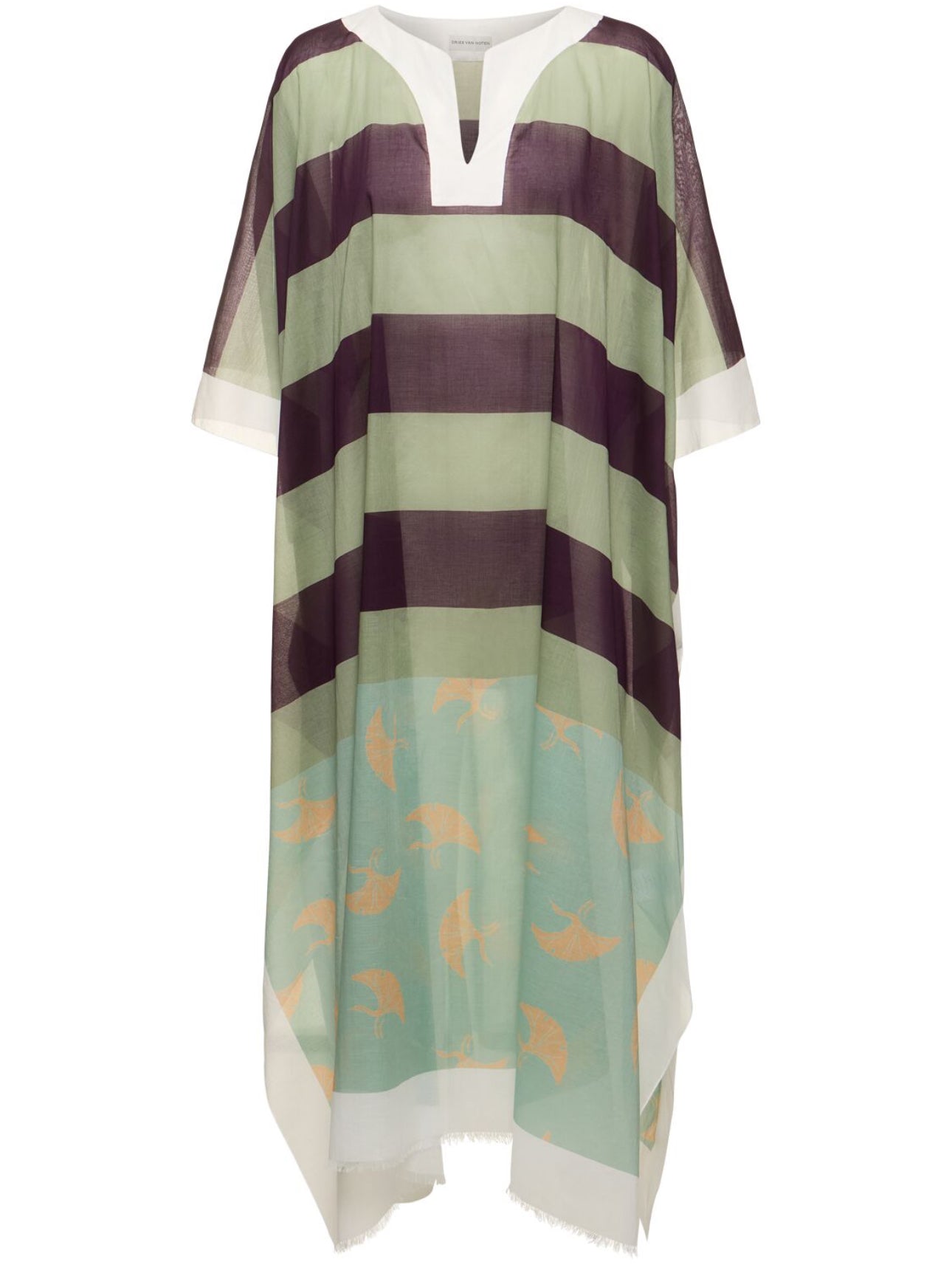 Dries Van Noten Printed Cotton Voile Caftan