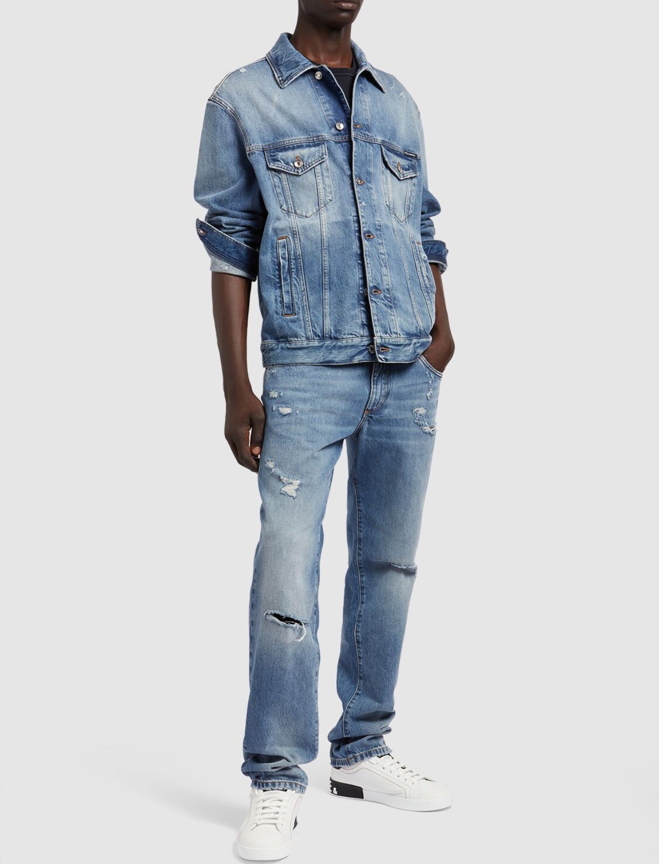 Dolce & Gabbana Distressed Denim Five Pocket Jeans