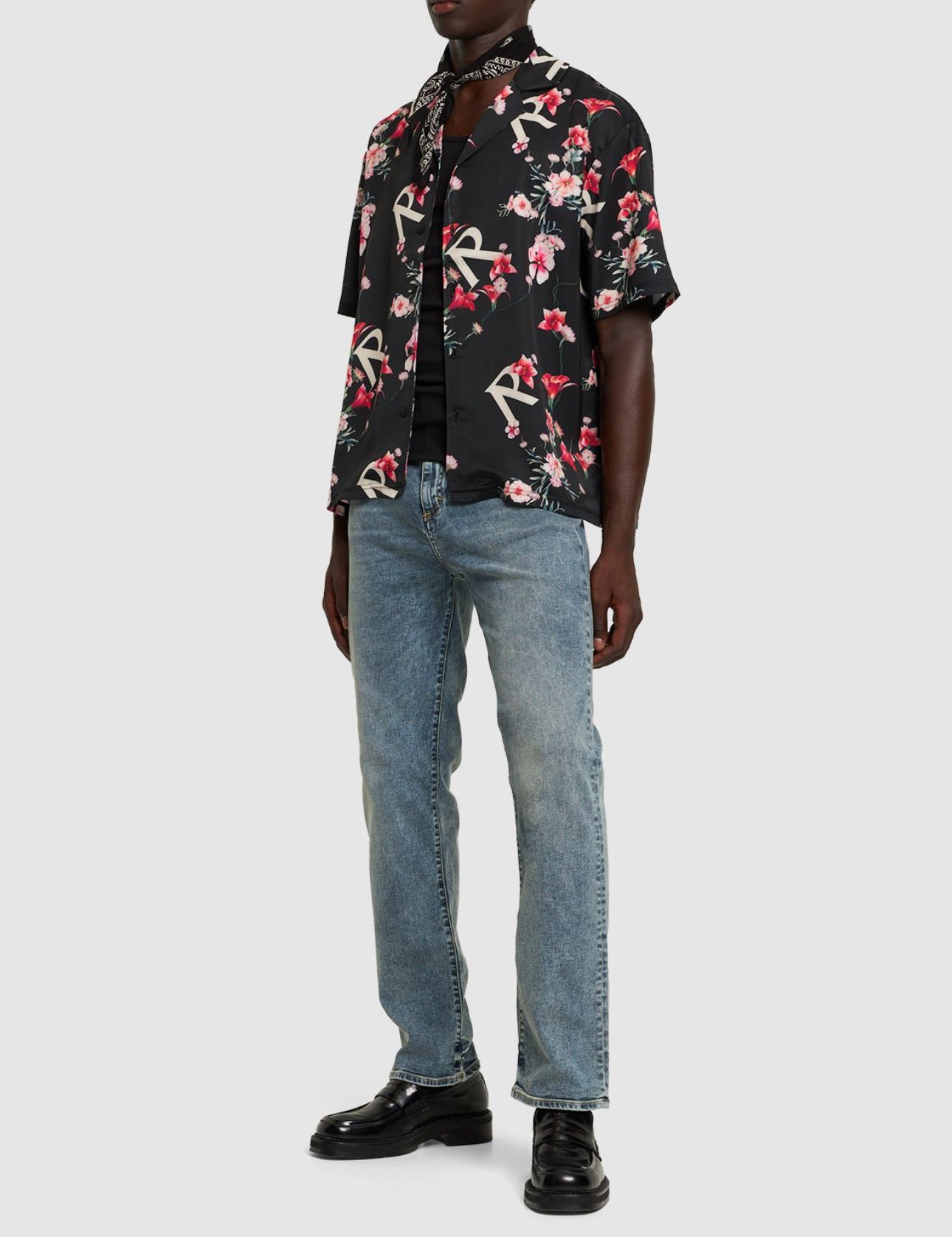 Represent Floral Printed Logo Short Sleeve Shirt