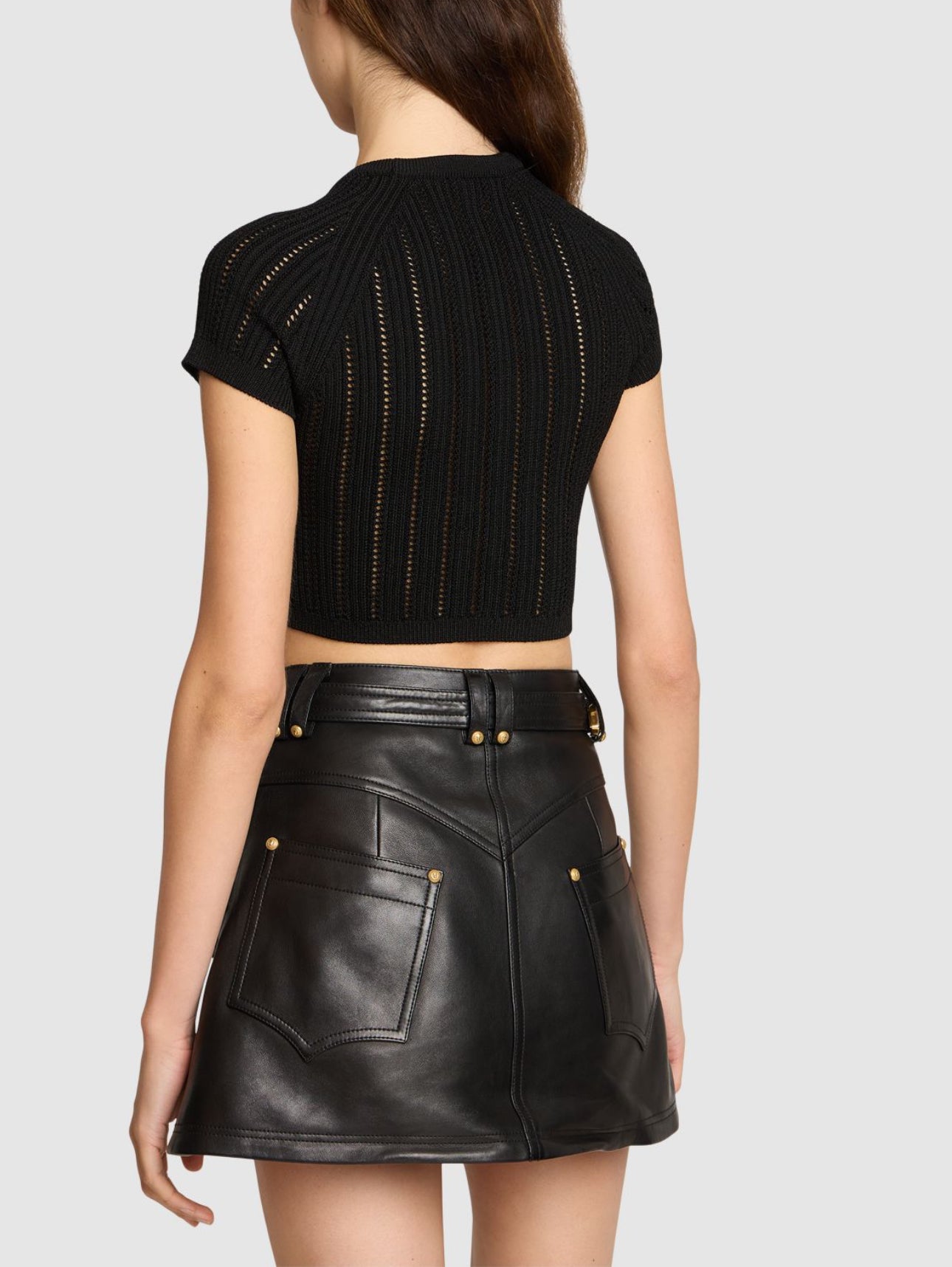 Balmain Embellished Knit Crop Top