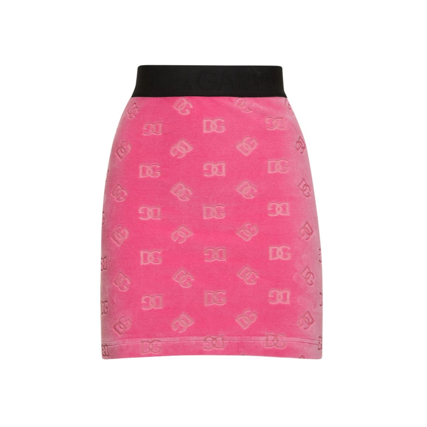 Dolce&Gabbana Cotton Chenille Jacquard Logo Mini Skirt