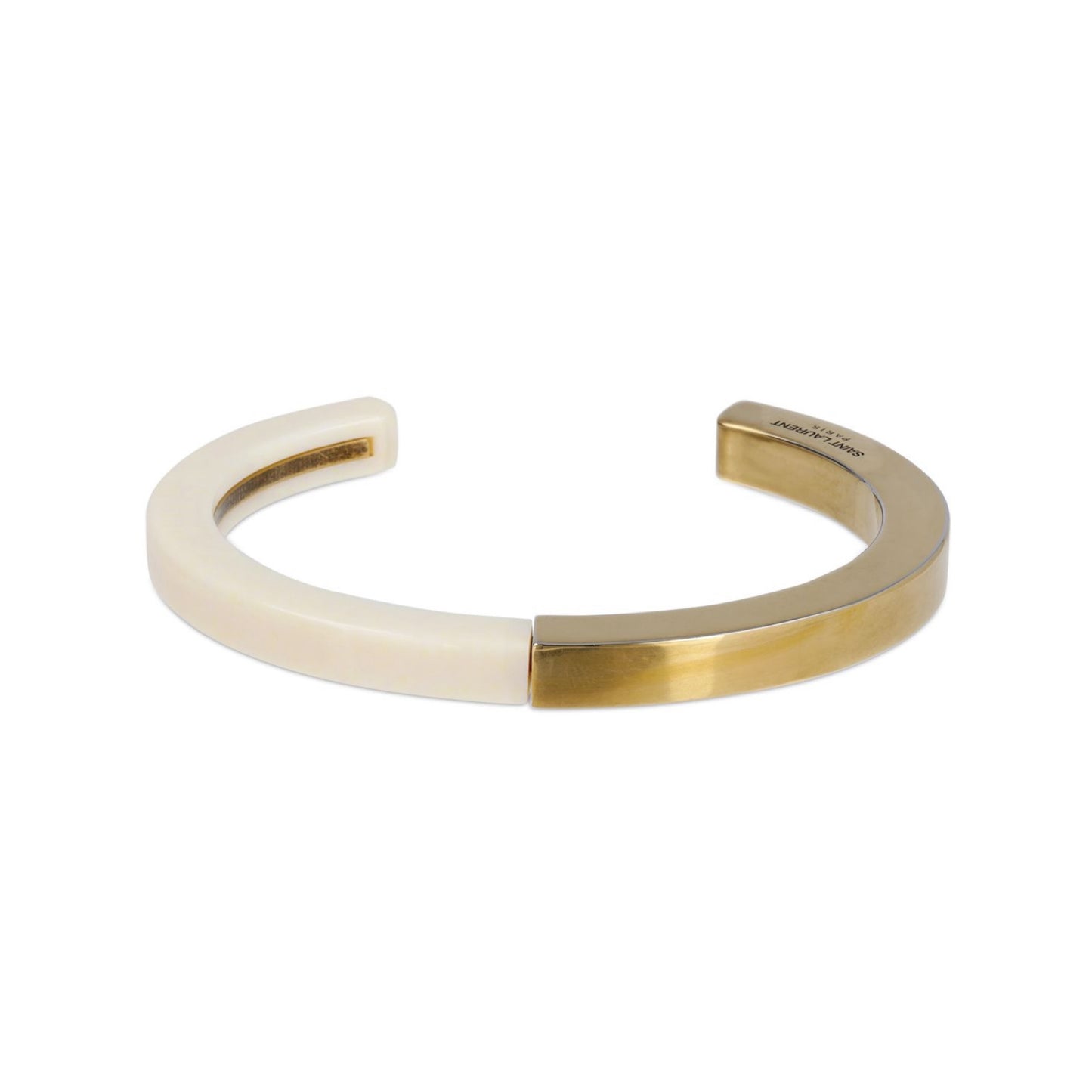 Saint Laurent Square Brass & Resin Bracelet