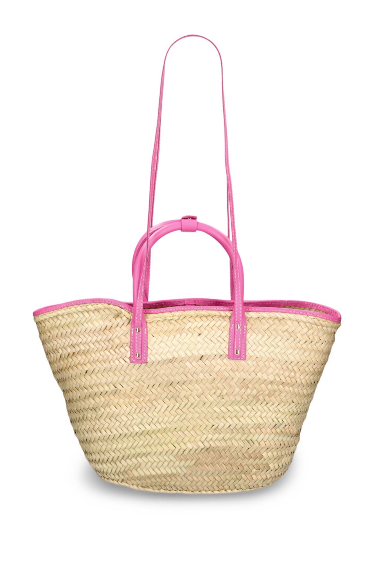 Jacquemus Le Panier Soli Raffia & Leather Tote Bag