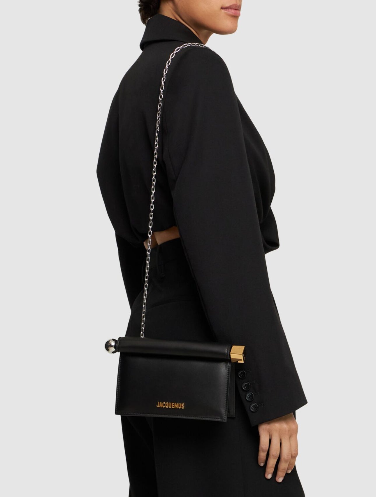 Jacquemus La Petite Pochette Rond Leather Clutch