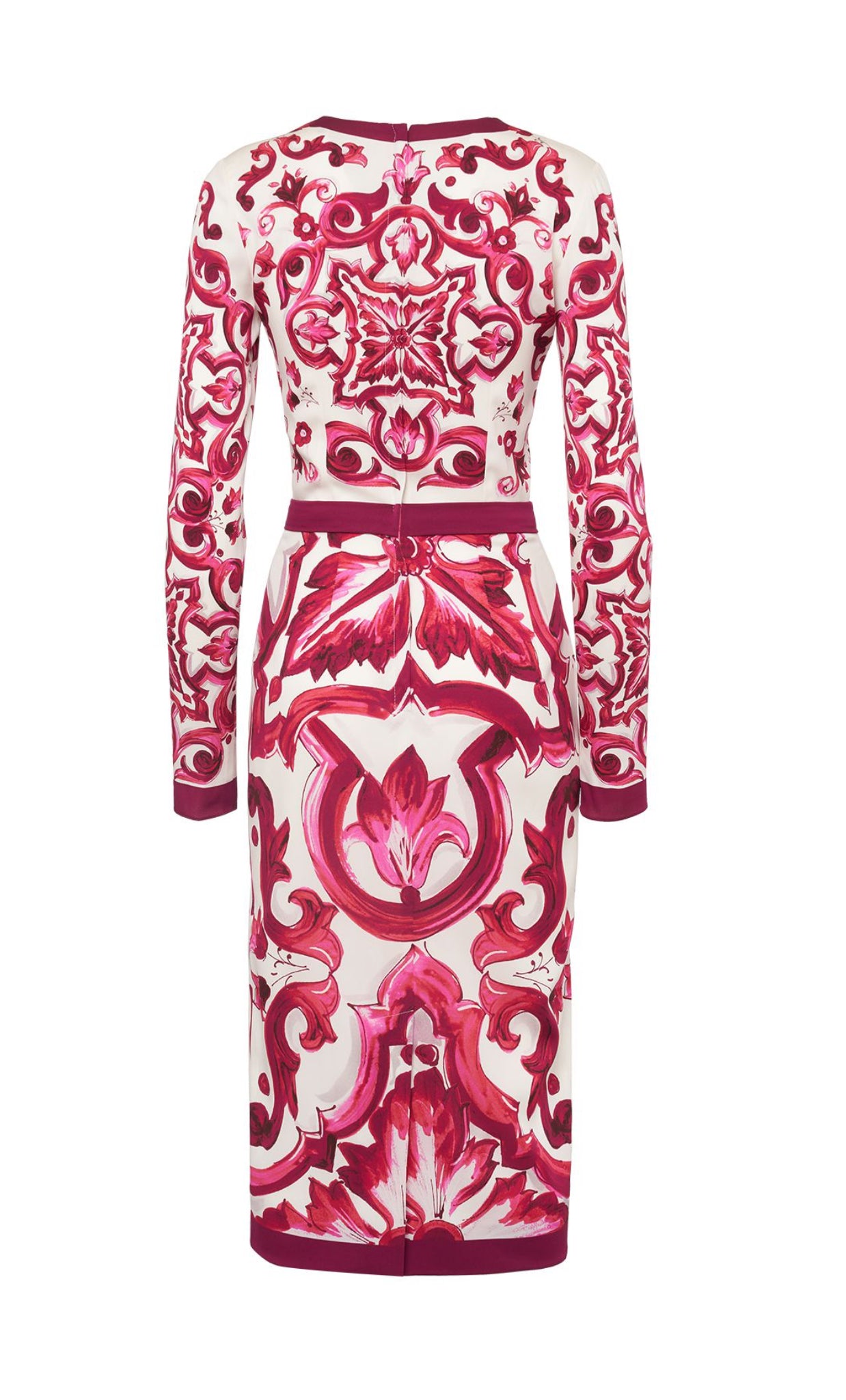 Dolce&Gabbana Maiolica Print Silk Midi Dress