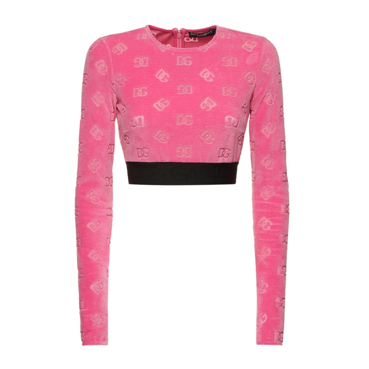 Dolce&Gabbana Chenille Monogram Jacquard Crop Top