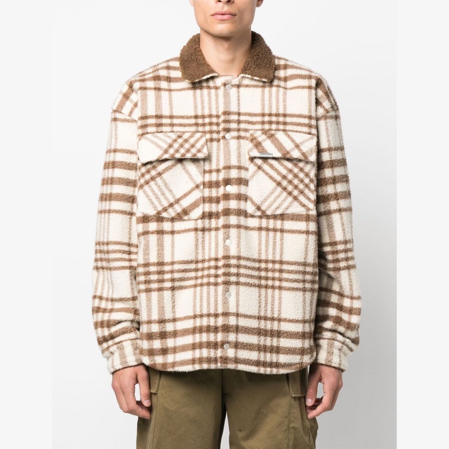 Represent Beige Check Pattern Jacket